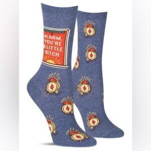 New ‘ALARM, YOU’RE A LITTLE B*TCH’ BlueQ Women’s Soft Combed Cotton Crew Socks